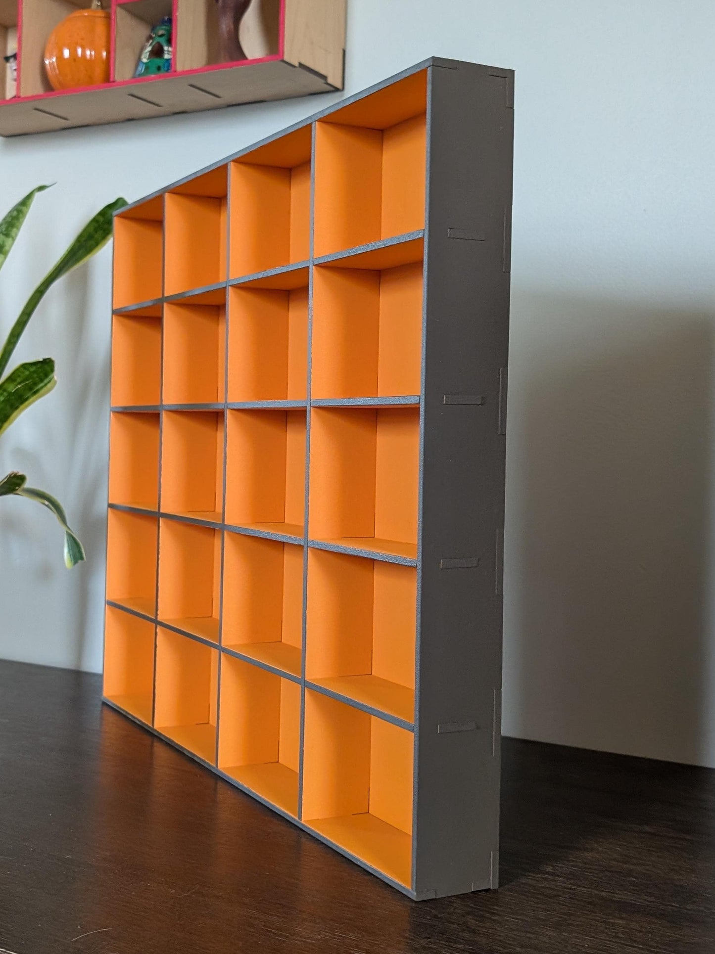 20 Compartment Wooden Display Shelf - 3.5x5.5 - Trinket Shelf - Curio Cabinet