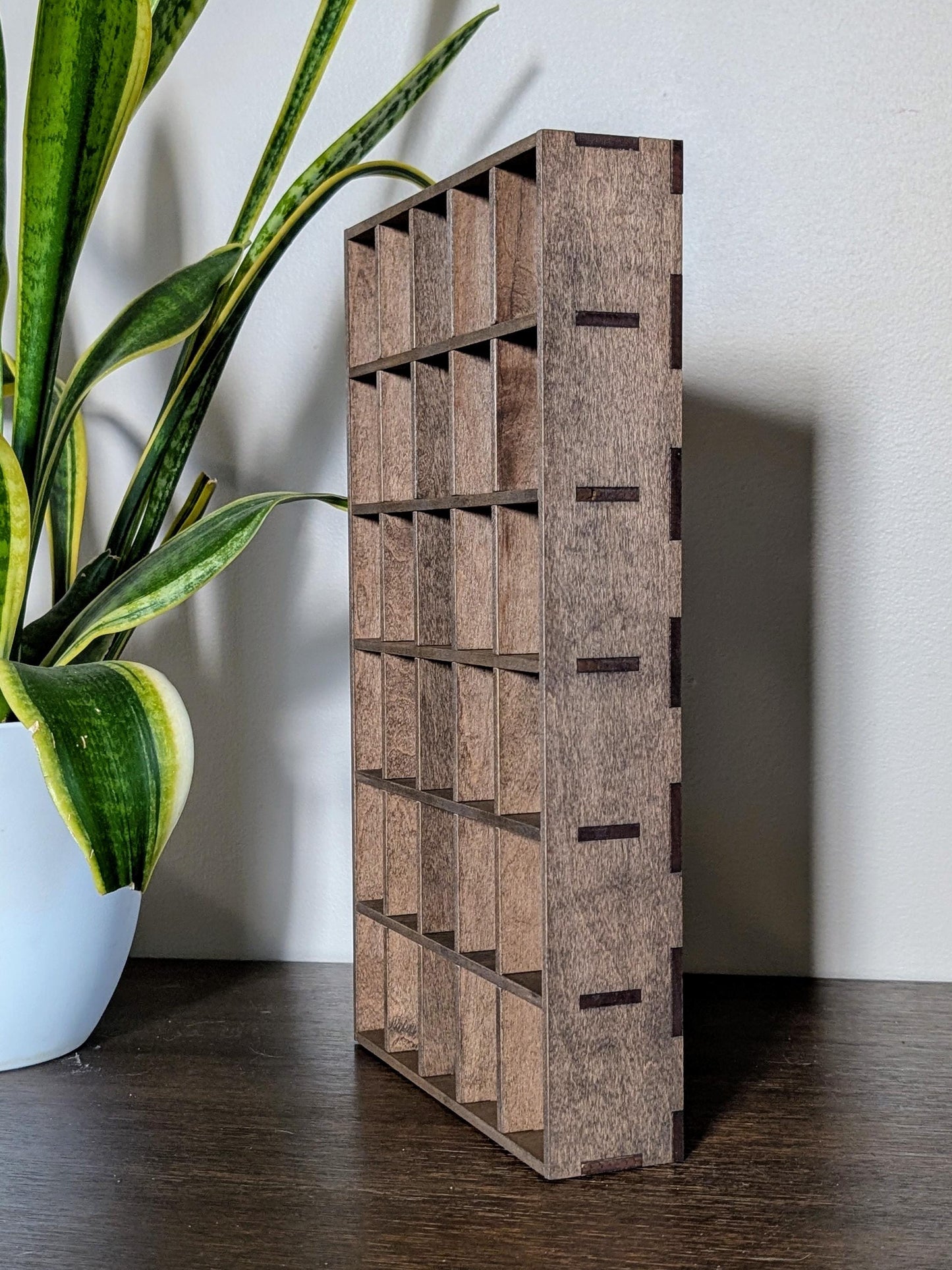 30 Compartment Wooden Display Shelf - 2.25x1.5 - Trinket Shelf - Curio Cabinet