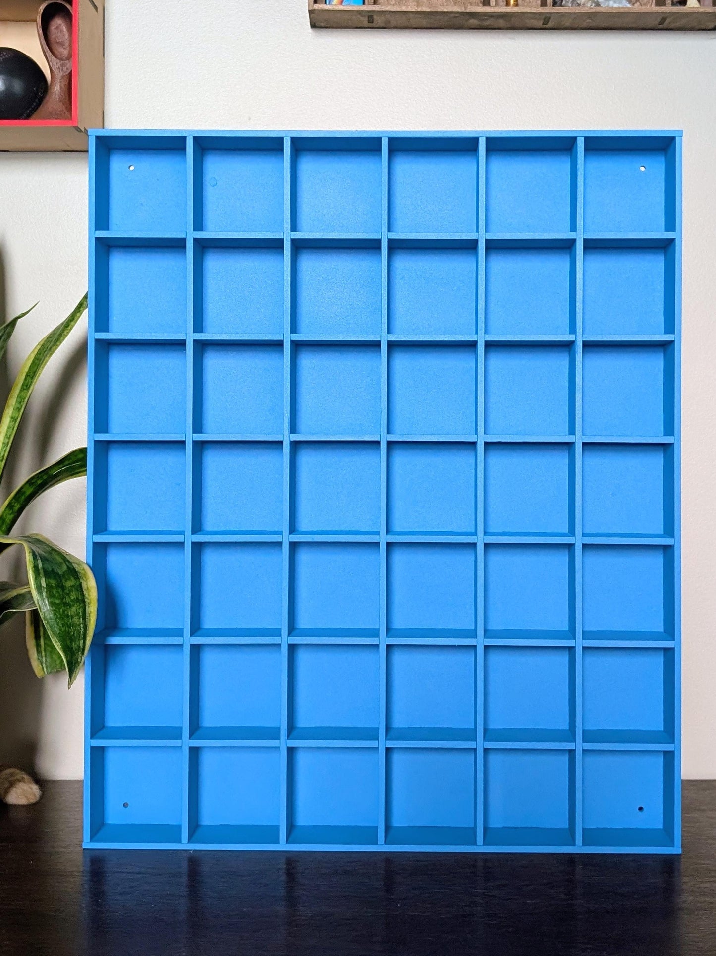 42 Compartment Wooden Display Shelf - 3x3 - Trinket Shelf - Curio Cabinet