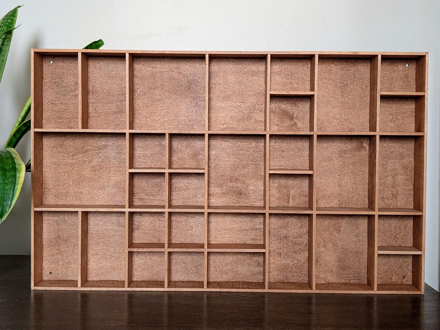 Shadow Box Wooden Display Shelf - Wall Cubby Shelf - Multiple Compartment Sizes - #19 - Trinket Shelf - Curio Cabinet