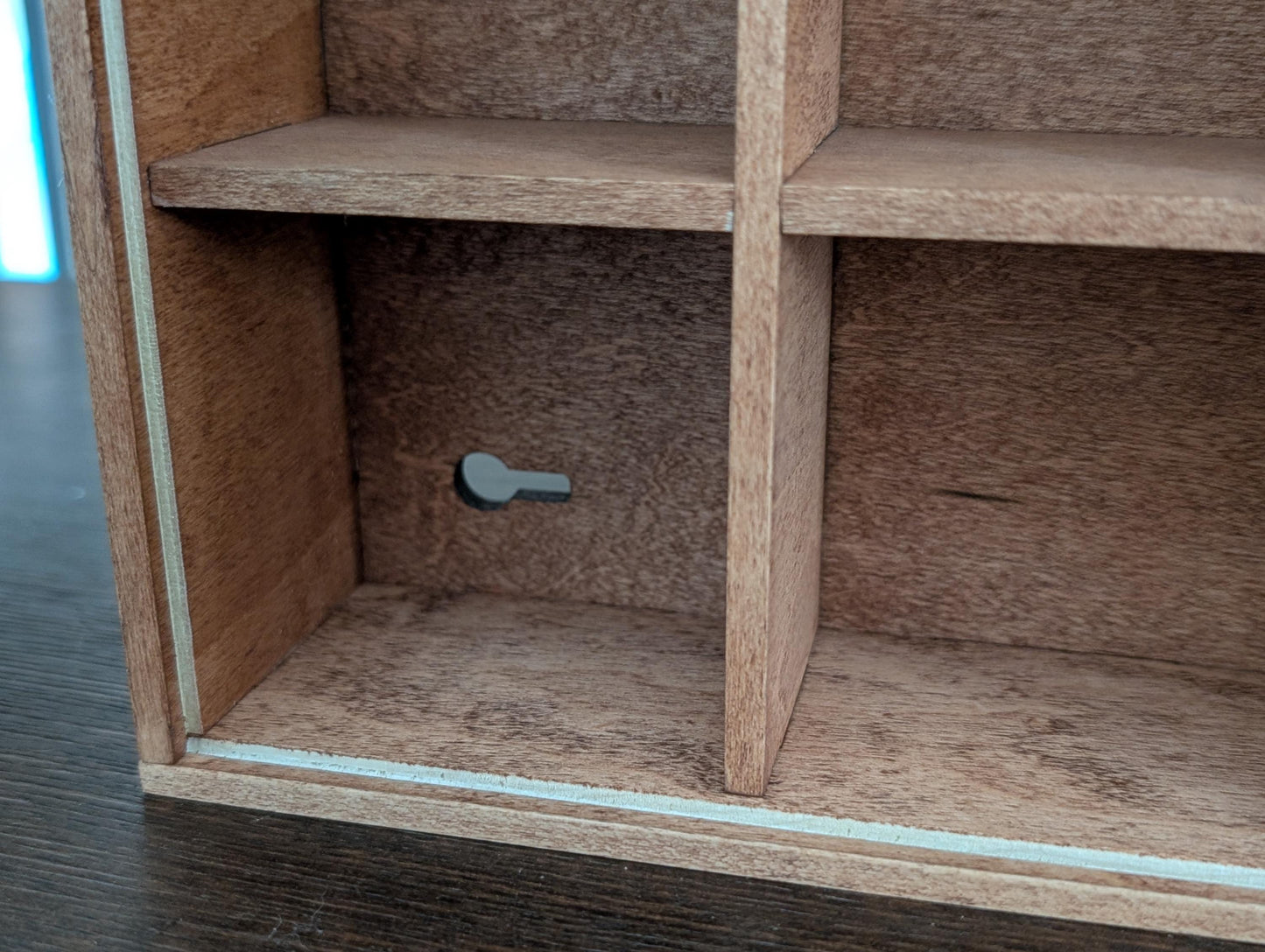45 Compartment Wooden Display Shelf - 2.75x2.75 - Trinket Shelf - Curio Cabinet