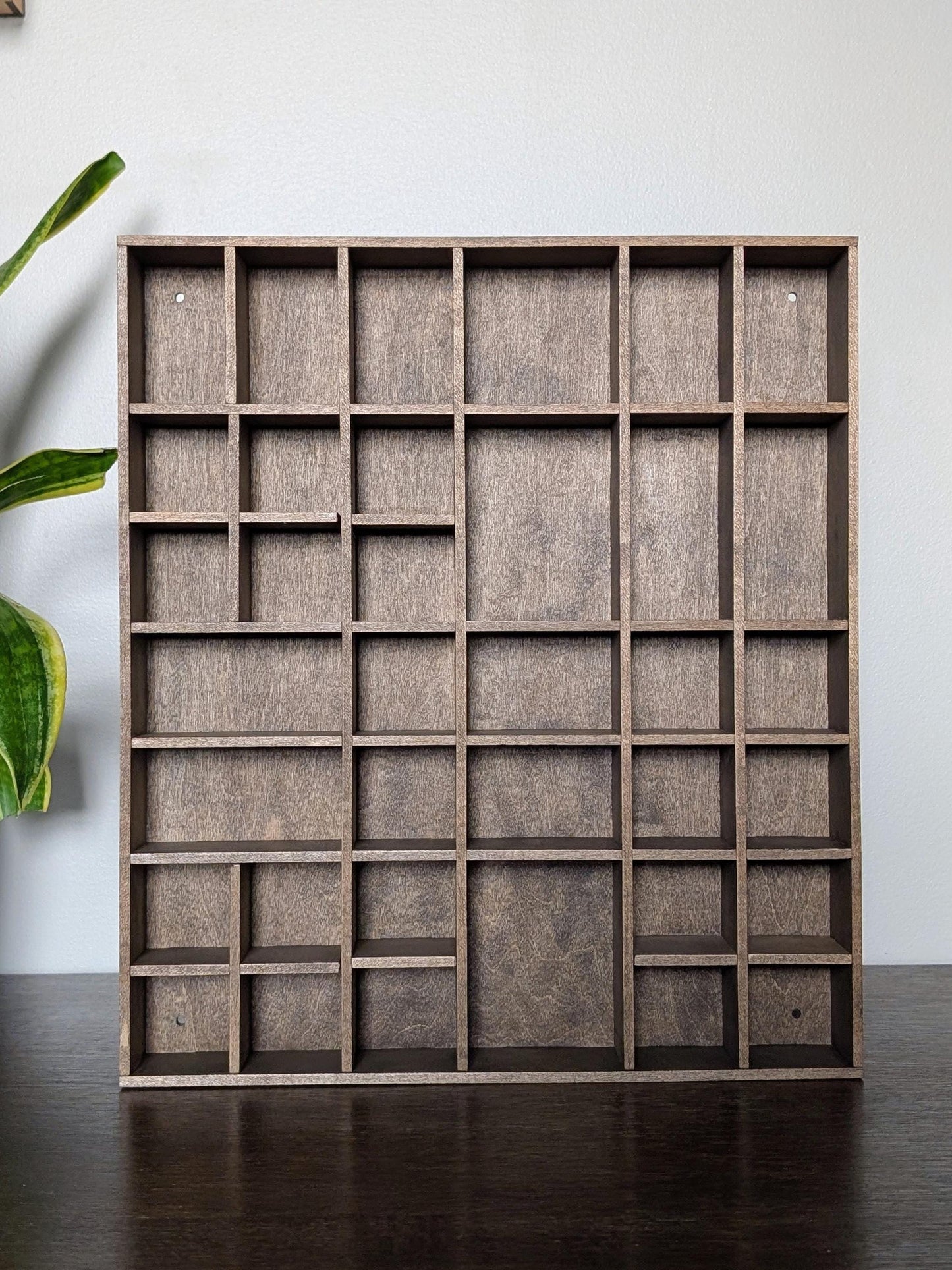 Shadow Box Wooden Display Shelf - Wall Cubby Shelf - Multiple Compartment Sizes - #6 - Trinket Shelf - Curio Cabinet