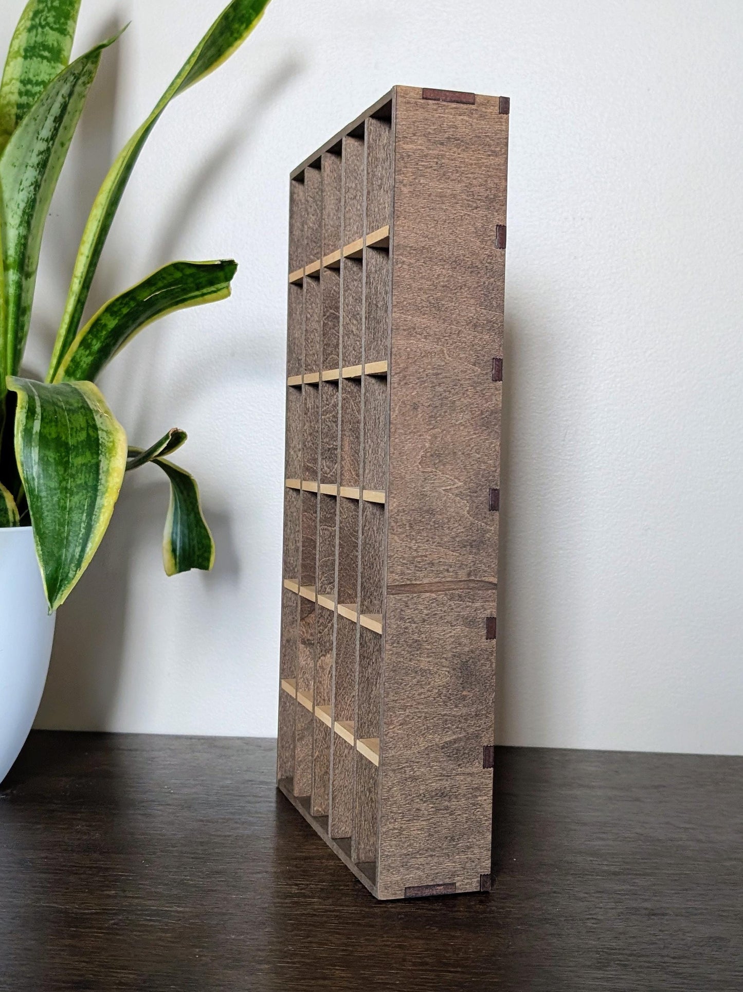 DISCOUNTED 30 Compartment Wooden Display Shelf - 2.25x1.5 - Trinket Shelf - Curio Cabinet
