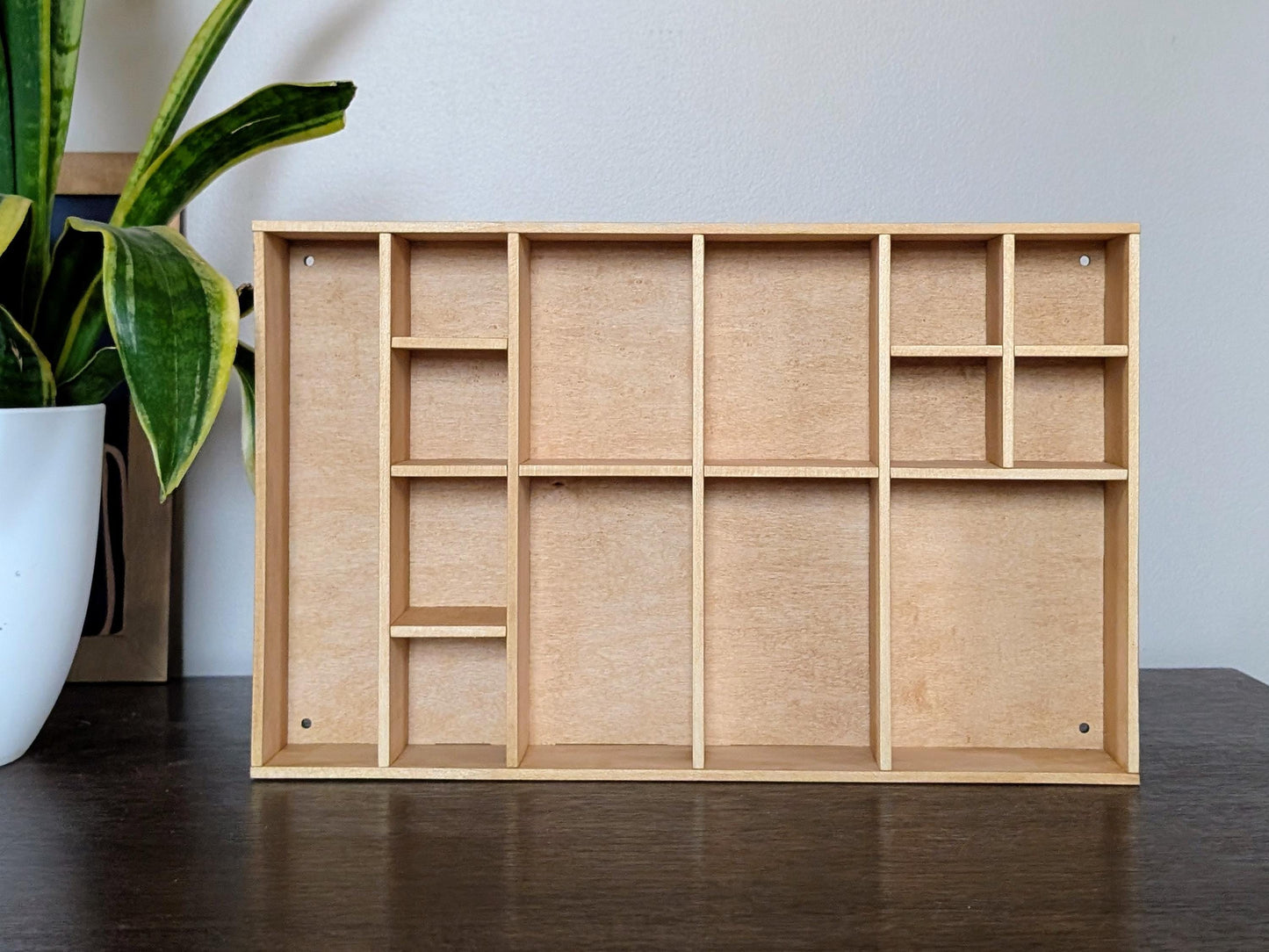 Shadow Box Wooden Display Shelf - Wall Cubby Shelf - Multiple Compartment Sizes - #4 - Trinket Shelf - Curio Cabinet