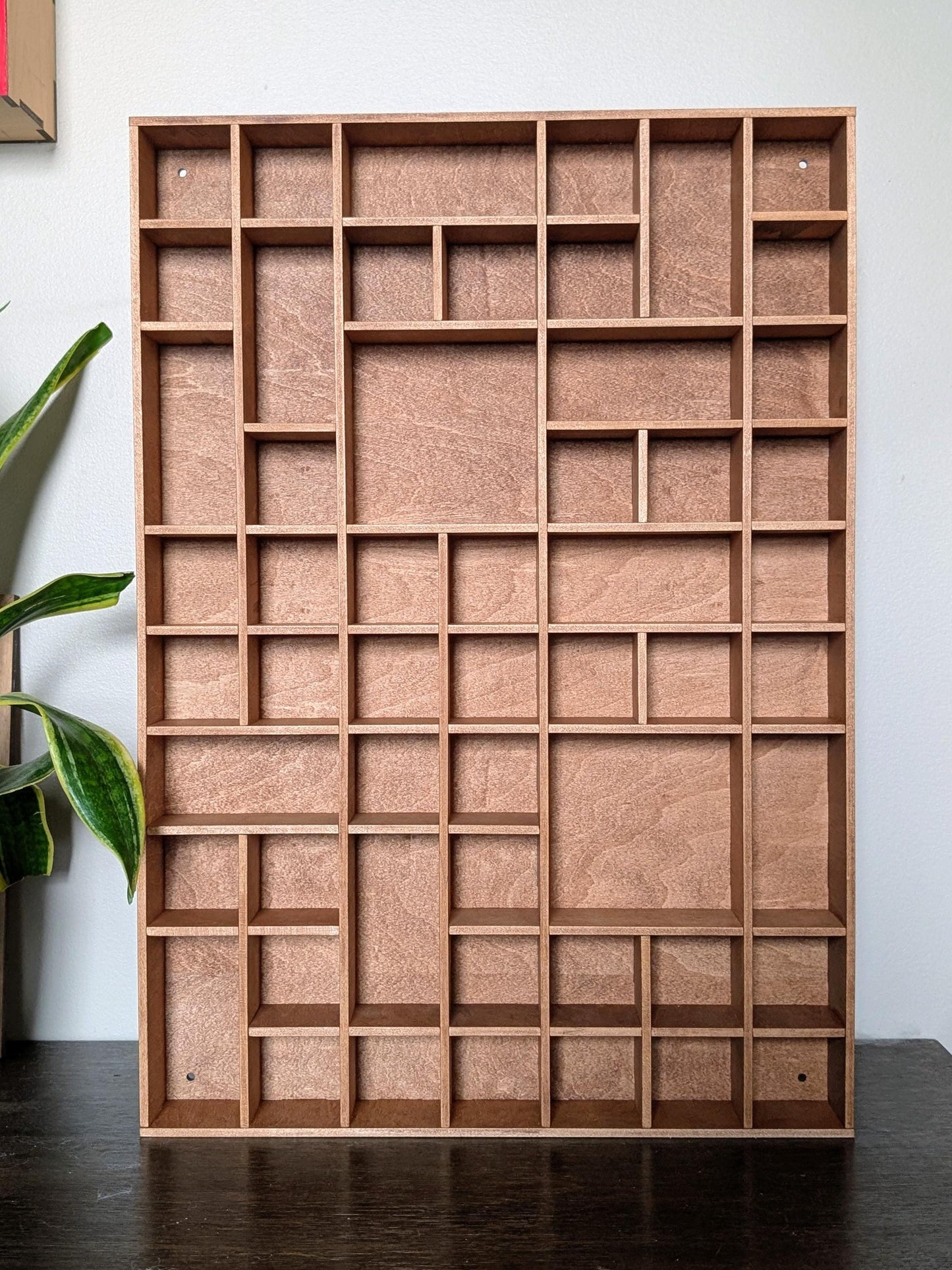 Shadow Box Wooden Display Shelf - Wall Cubby Shelf - Multiple Compartment Sizes - #36a - Trinket Shelf - Curio Cabinet