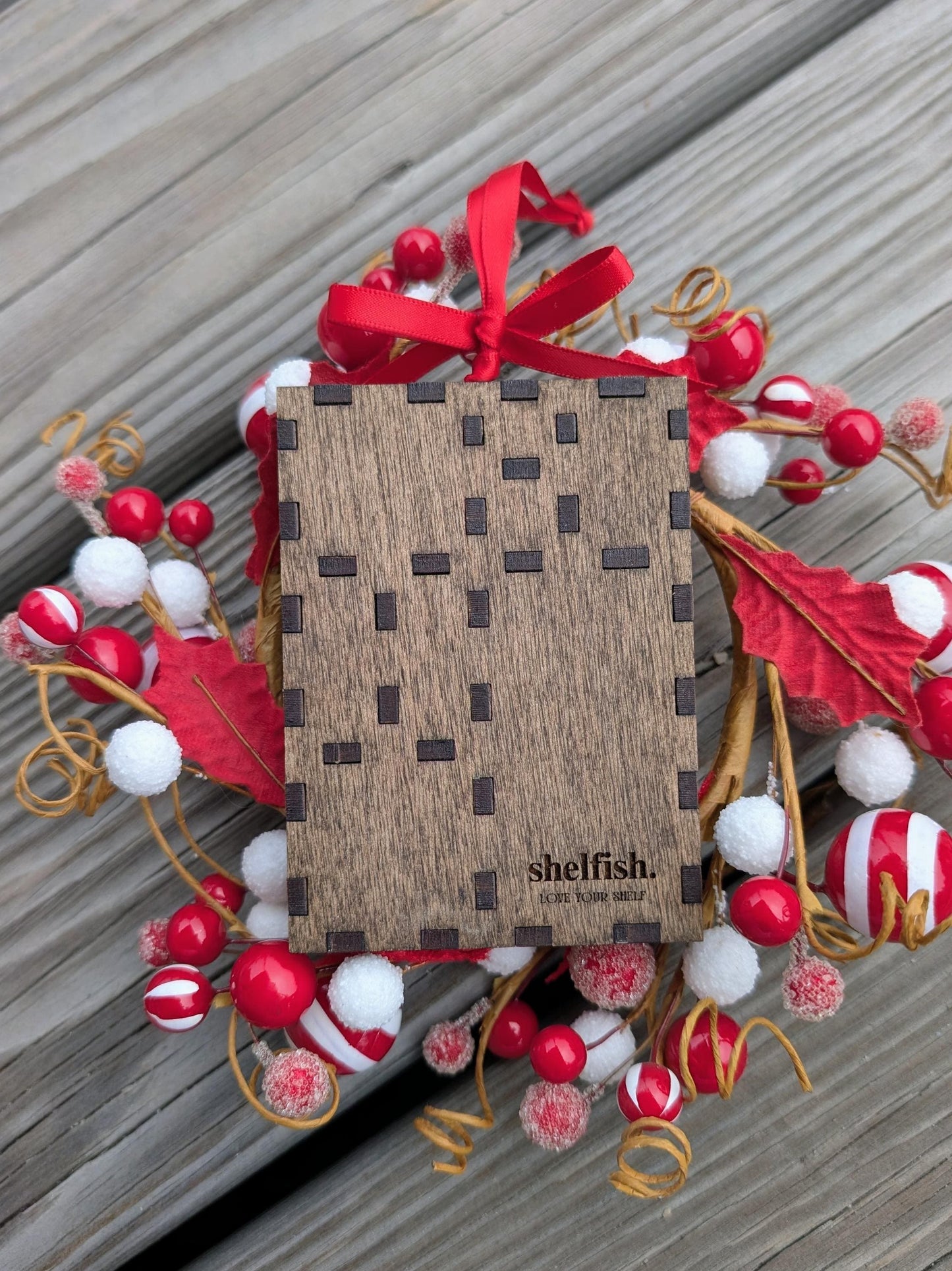 Miniature Christmas Shadow Box Ornament | Wooden Printer's Tray Style | Classic Christmas Diorama