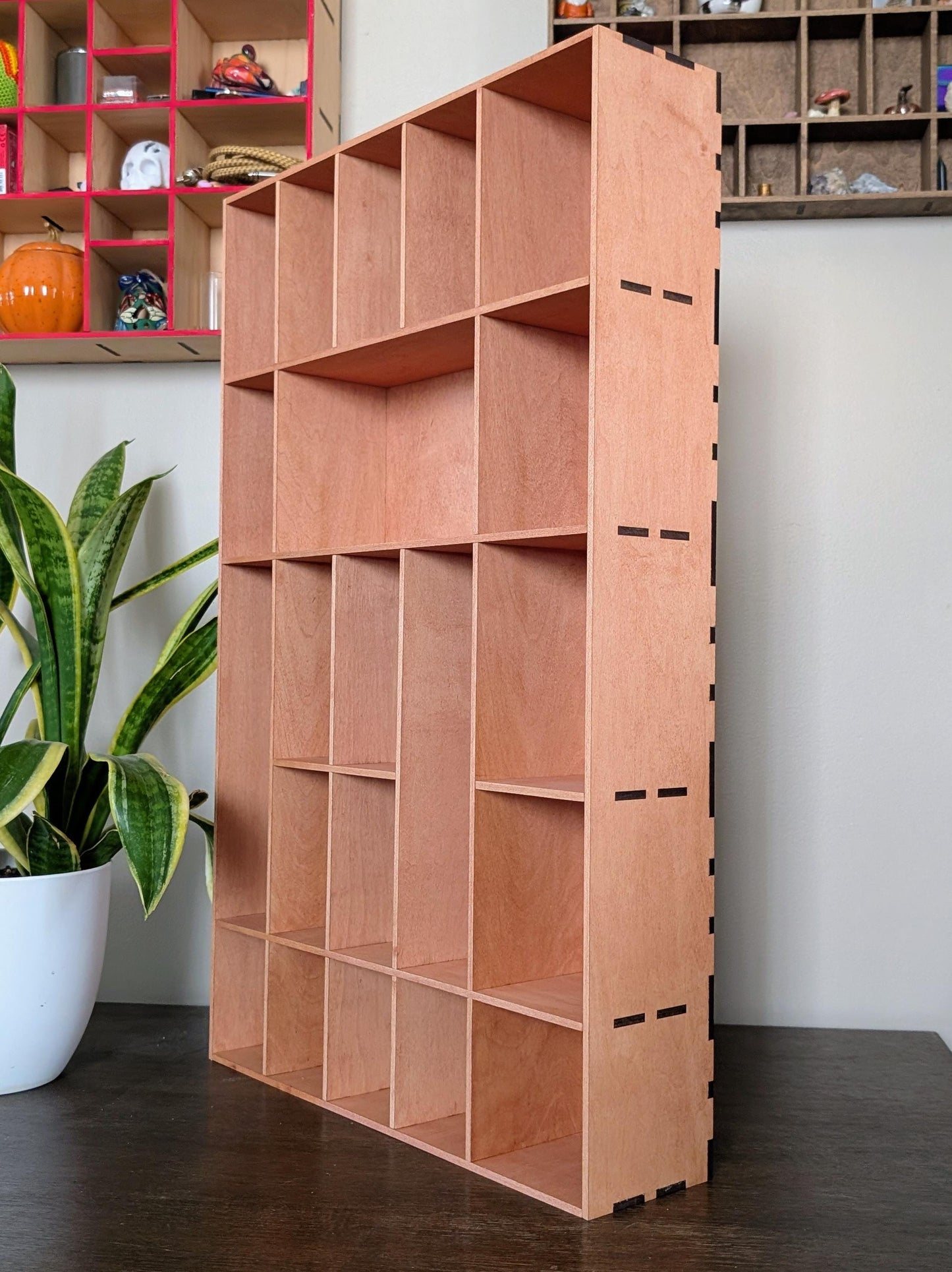 Shadow Box Wooden Display Shelf - Wall Cubby Shelf - Multiple Compartment Sizes - #55b - Trinket Shelf - Curio Cabinet