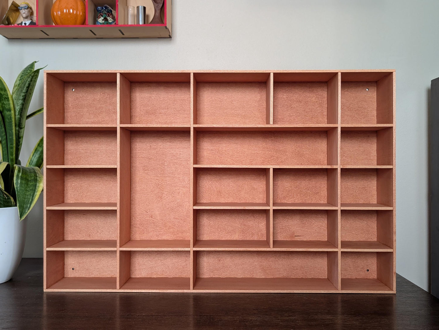 Shadow Box Wooden Display Shelf - Wall Cubby Shelf - Multiple Compartment Sizes - #55b - Trinket Shelf - Curio Cabinet