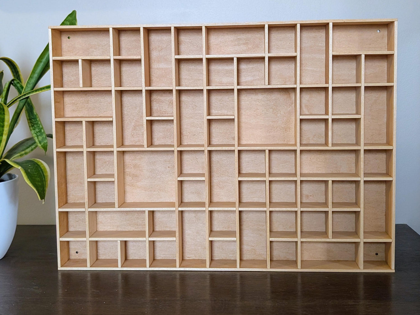 Shadow Box Wooden Display Shelf - Wall Cubby Shelf - Multiple Compartment Sizes - #35 - Trinket Shelf - Curio Cabinet