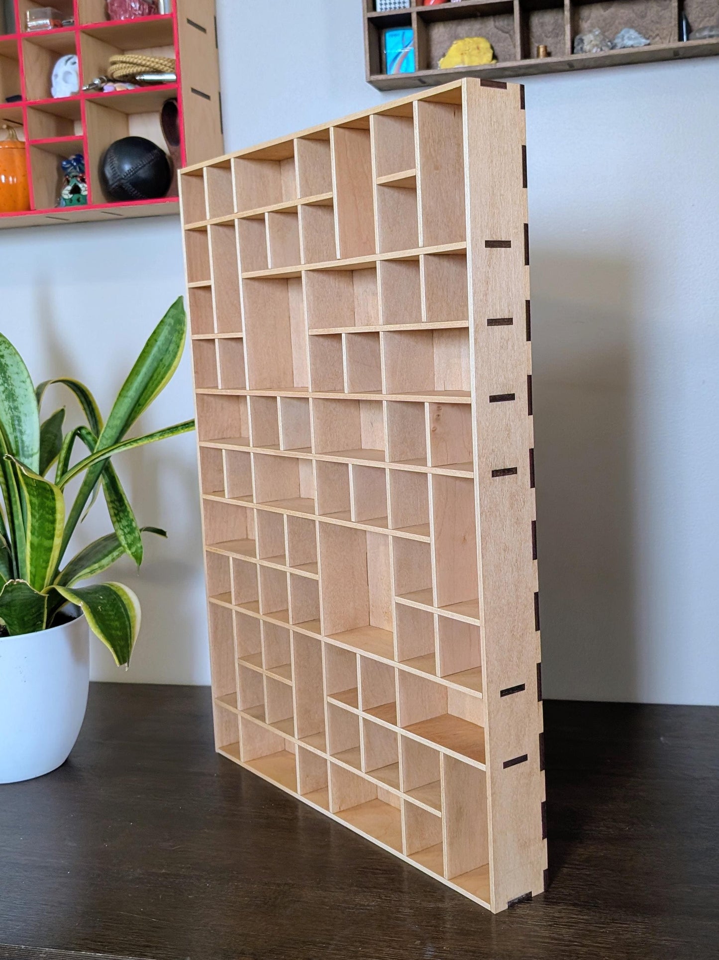 Shadow Box Wooden Display Shelf - Wall Cubby Shelf - Multiple Compartment Sizes - #35 - Trinket Shelf - Curio Cabinet