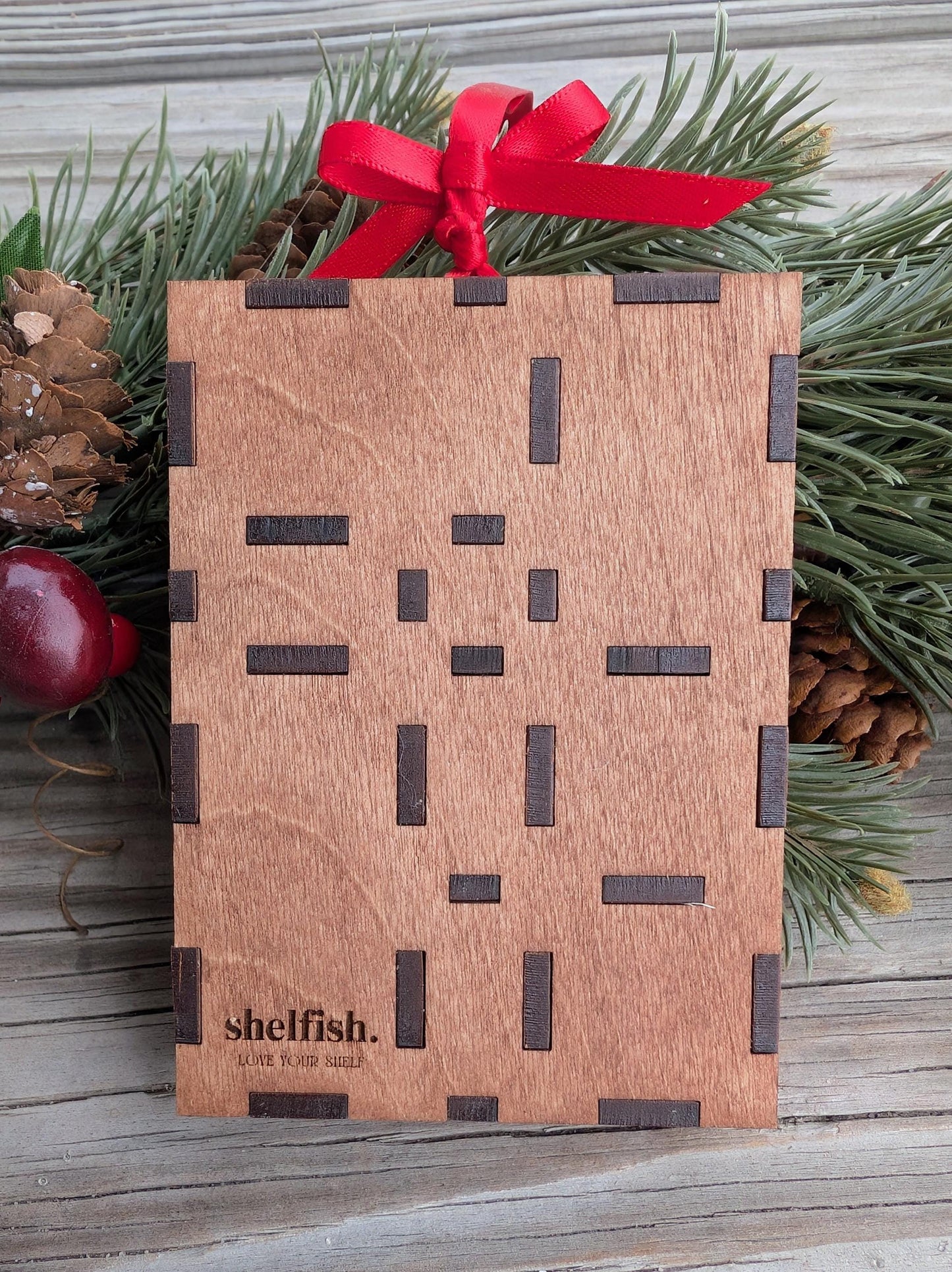 Cozy Christmas Shadow Box Ornament | Hygge Holiday Decor | Miniature Library