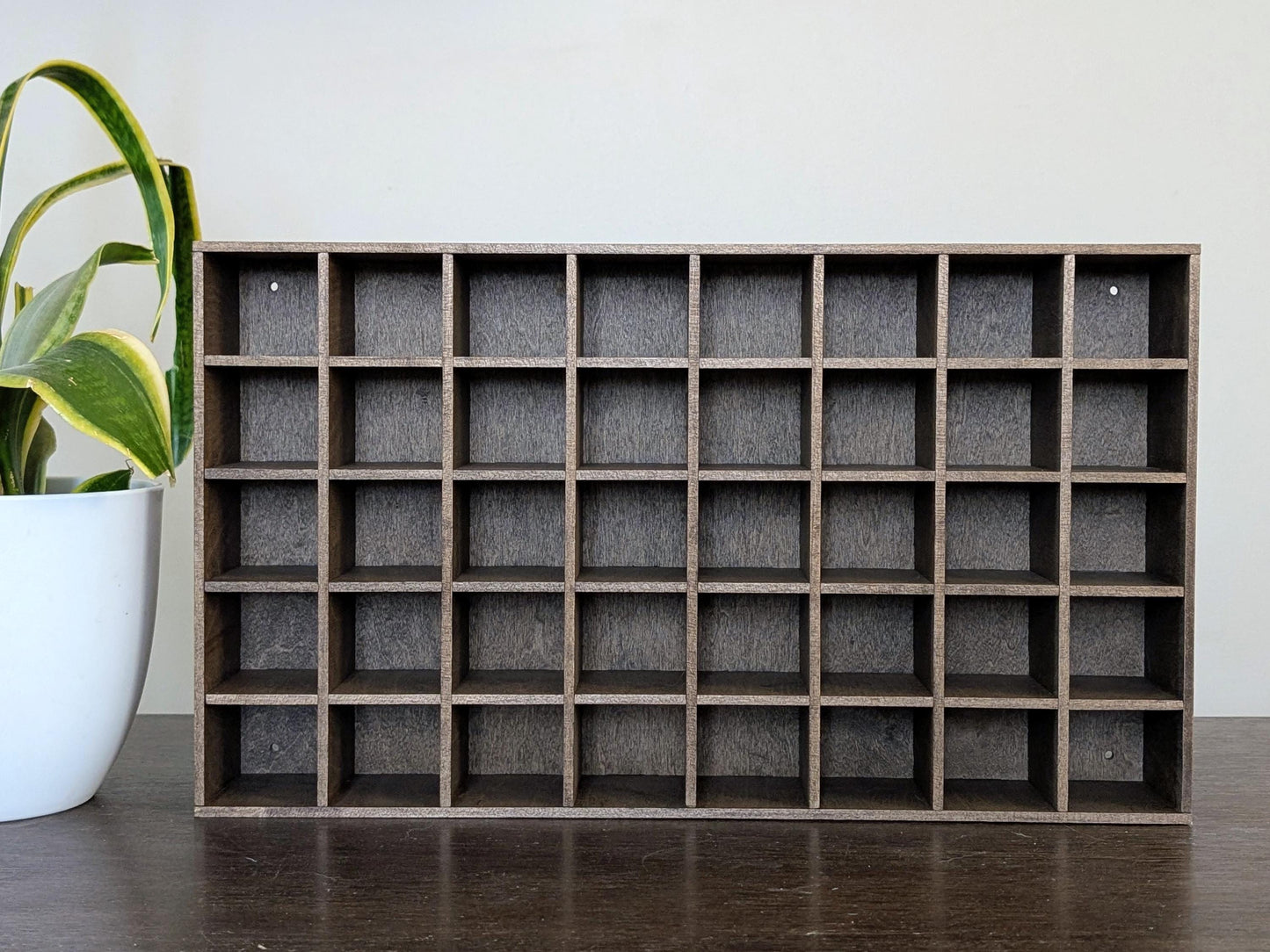 40 Compartment Wooden Shelf Display - 2.2x2 - Trinket Shelf - Curio Cabinet