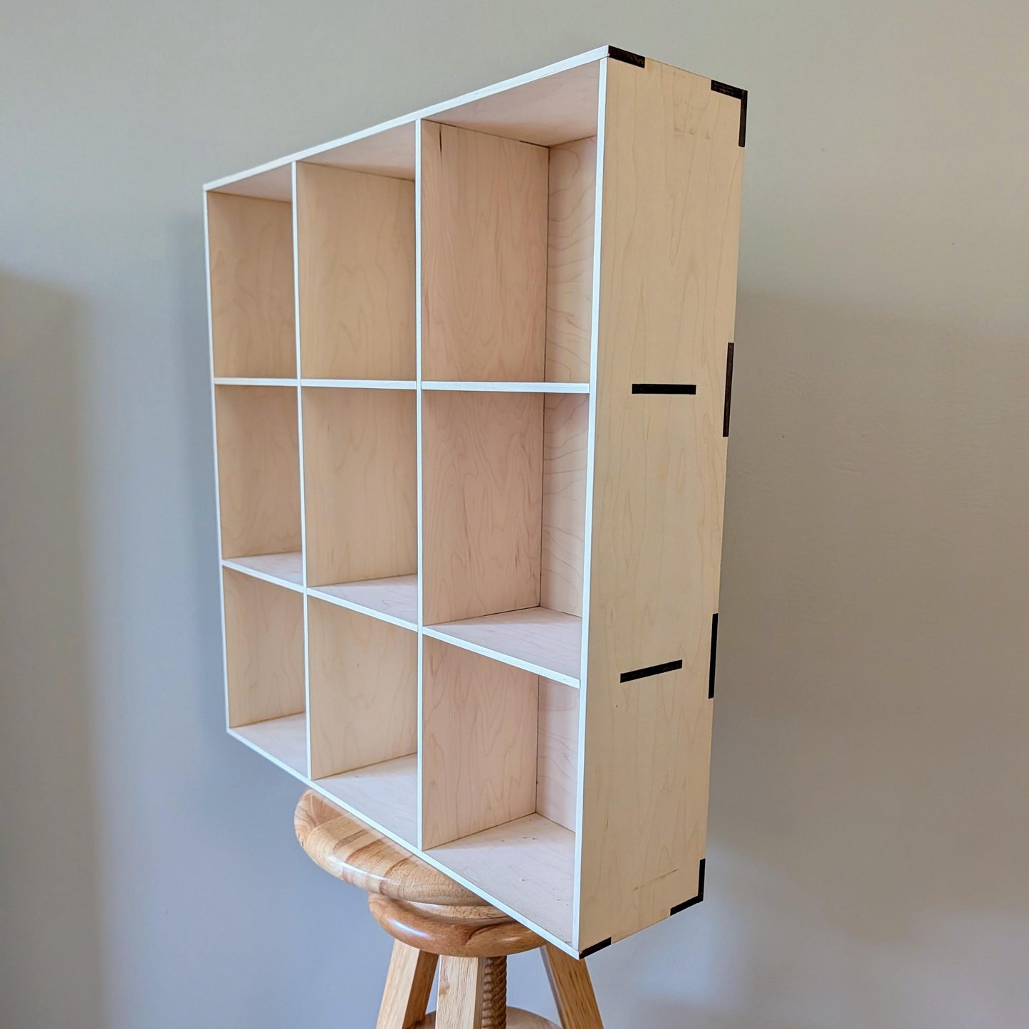 9 Compartment Wooden Display Shelf - 6x6 - Trinket Shelf - Curio Cabinet - Cubic