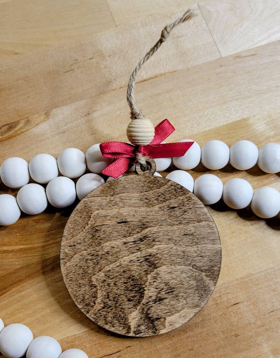 CUSTOM Any Map Address Home Engraved Wooden Christmas Ornament - Custom Home Housewarming Gift - Address Sign - New Home Ornament