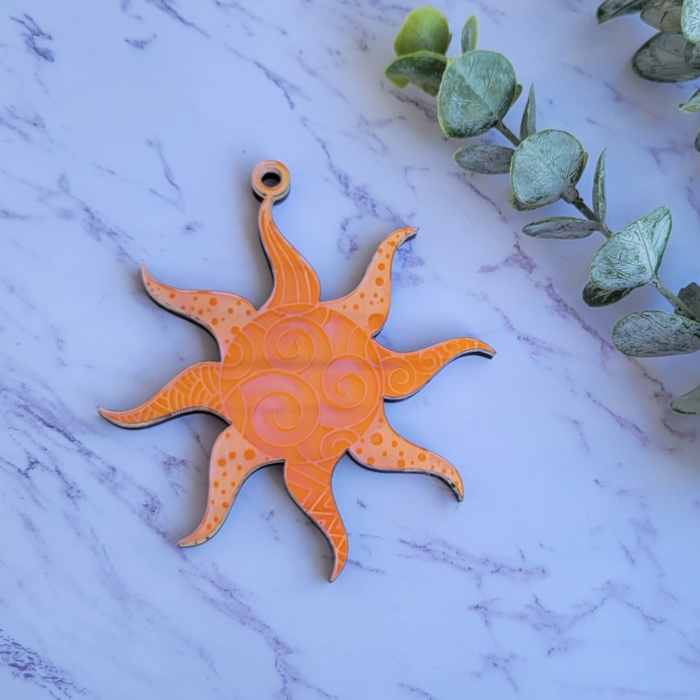 Iridescent Sun Mandala Suncatcher - Crystal Acrylic Suncatcher - Witchy Cottagecore Plant Decor - Window Light Sun Catcher