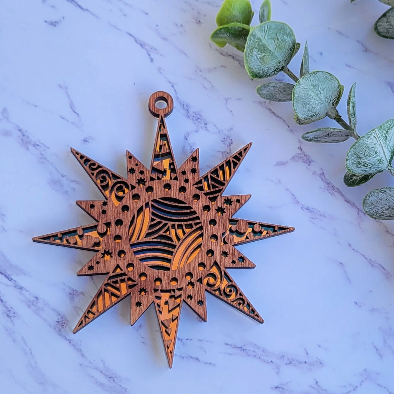 Iridescent Sun Mandala Suncatcher - Crystal Acrylic Suncatcher - Witchy Cottagecore Plant Decor - Window Light Sun Catcher