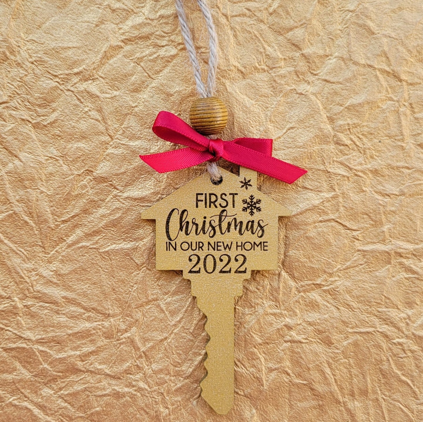 CUSTOM First Christmas In Our New Home Key Christmas Ornament - Personalized New Home Ornament - New Homeowner Gift