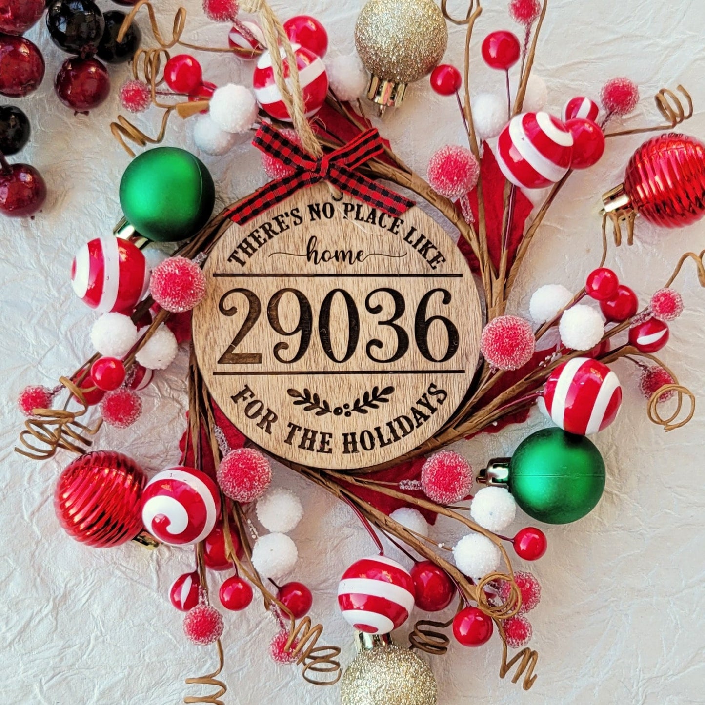 Custom No Place Like Home Zip Code Ornament - New Home Ornament - Home State Ornament - Long Distance Ornament - First Home Ornament