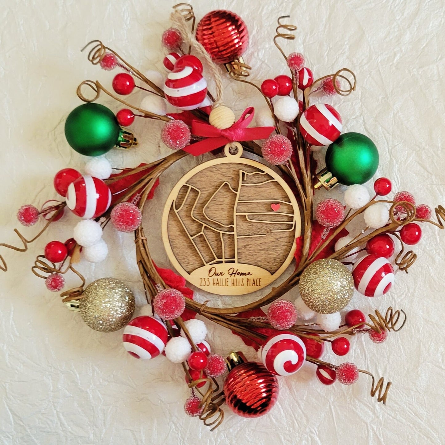 CUSTOM Any Map Address Home Engraved Wooden Christmas Ornament - Custom Home Housewarming Gift - Address Sign - New Home Ornament