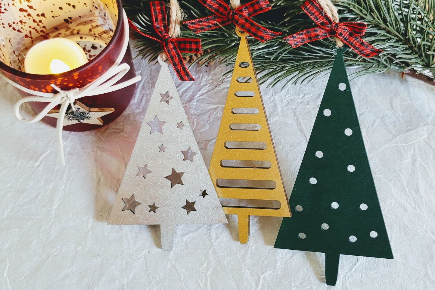 Minimalist Christmas Tree Ornaments - Hygge Christmas Ornaments - Ornament Set - Boho Christmas Ornaments