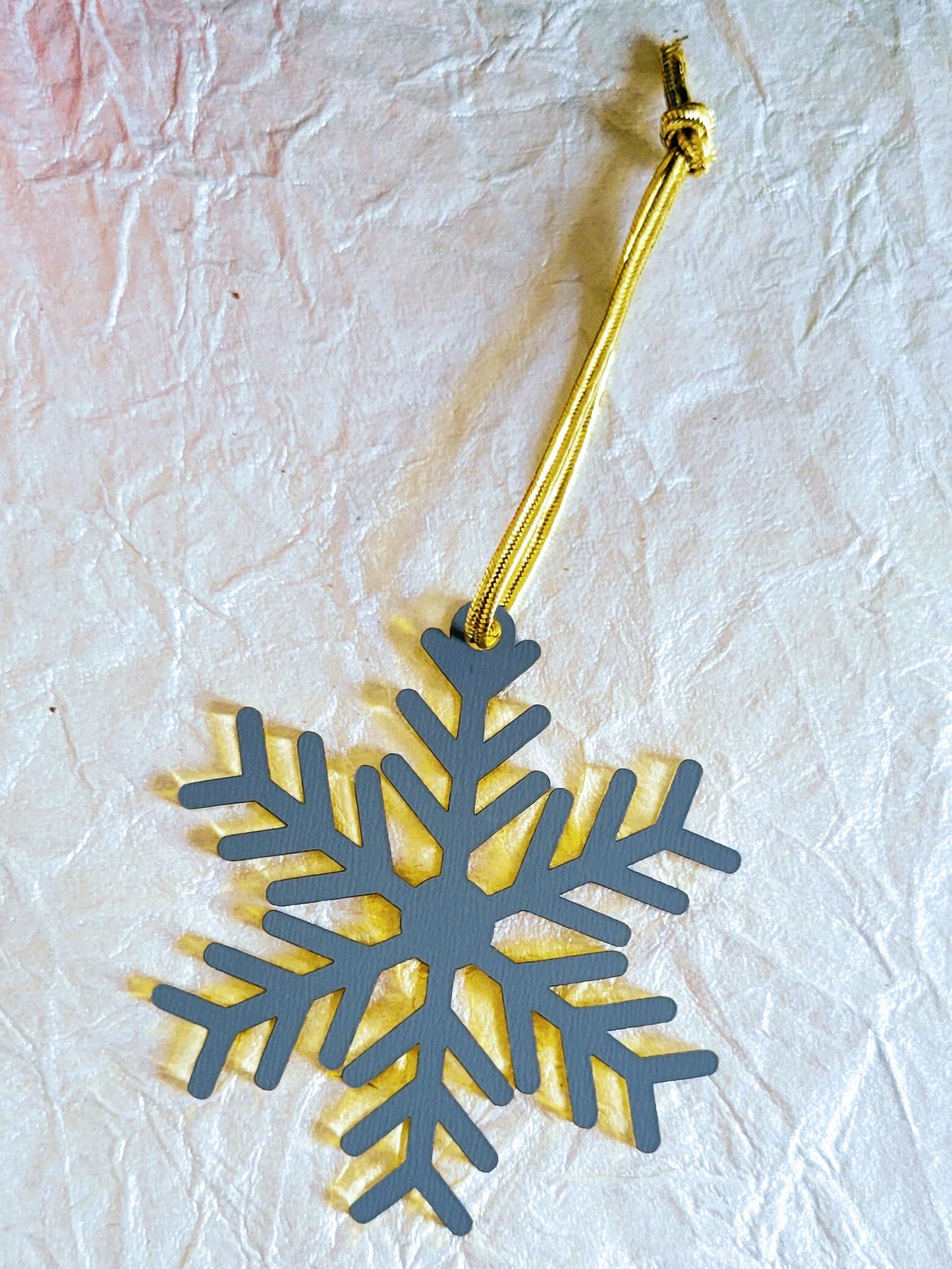 Set of 3 Snowflake Ornaments - Gold Mirror Snowflakes - Minimalist Ornaments- Ornament Sets - Snowflake Ornaments