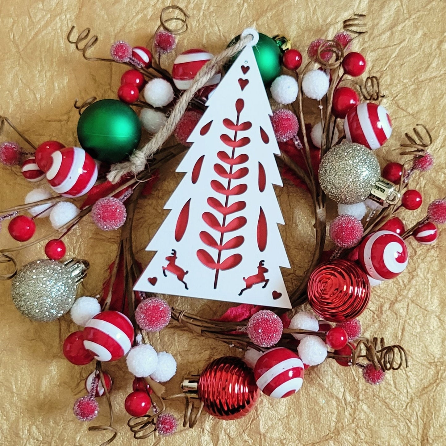 Minimalist Scandinavian Style Christmas Tree Ornaments - Hygge Christmas Ornaments - Rustic Ornament Set - Boho Christmas Ornaments