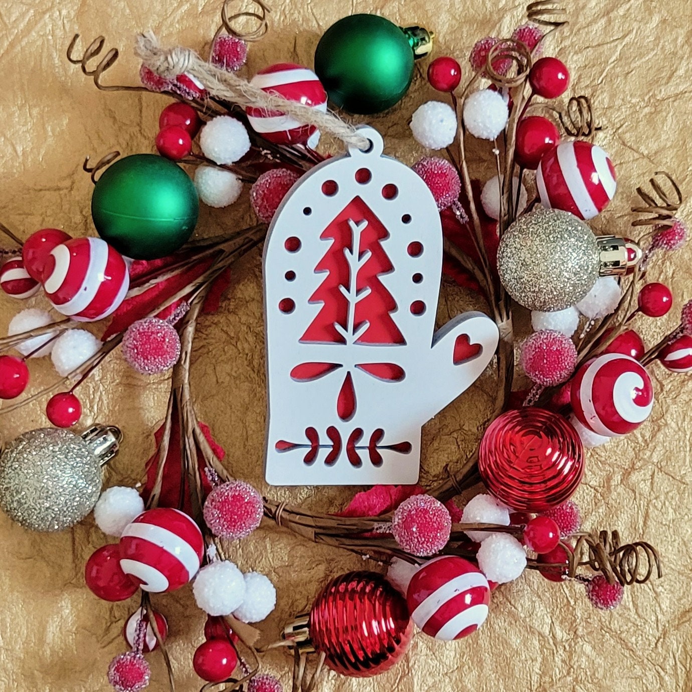 Minimalist Scandinavian Style Christmas Tree Ornaments - Hygge Christmas Ornaments - Rustic Ornament Set - Boho Christmas Ornaments