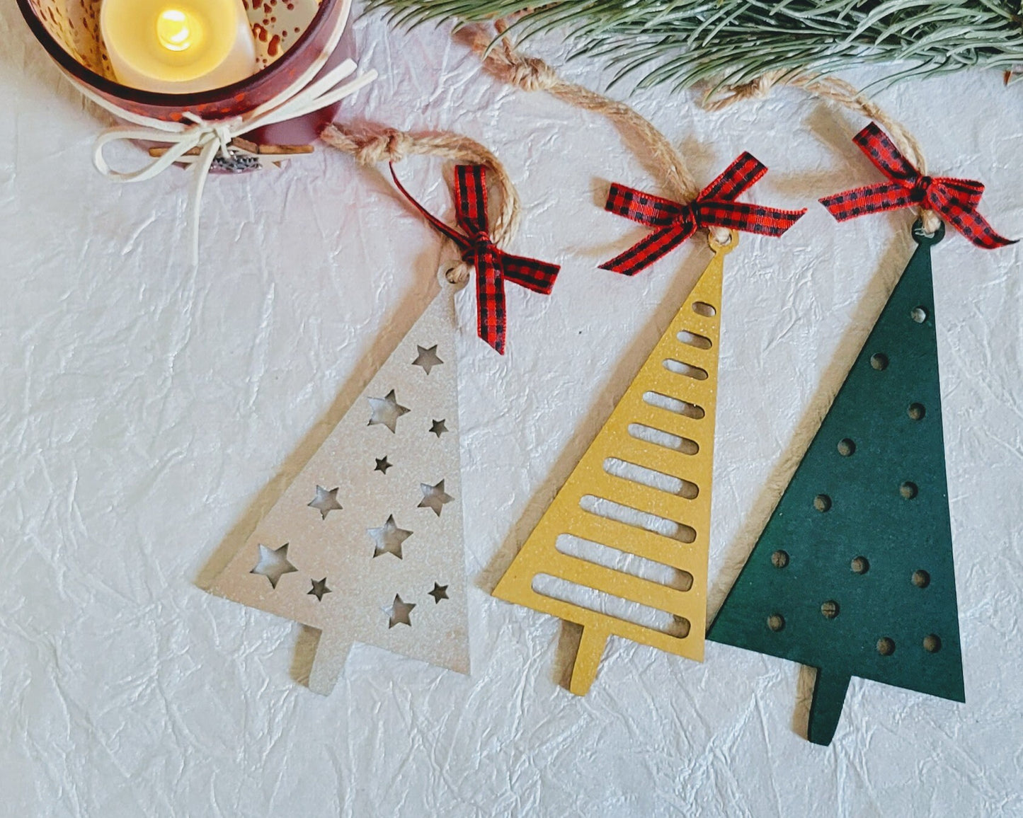 Minimalist Christmas Tree Ornaments - Hygge Christmas Ornaments - Ornament Set - Boho Christmas Ornaments
