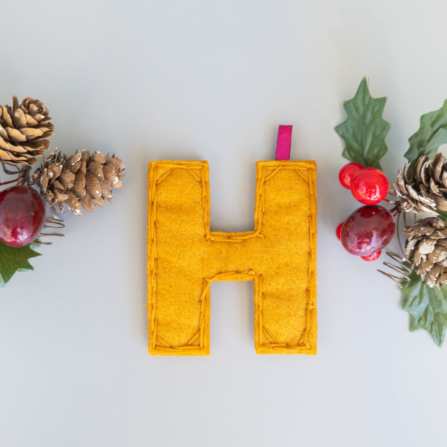 Custom Embroidered Monogram Initial Christmas Ornament - Heirloom Christmas Ornament - Custom Name Ornament - Floral Embroidered Monogram