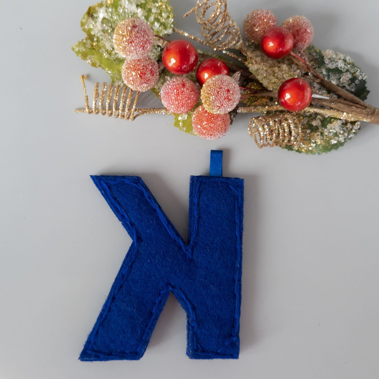 Custom Embroidered Monogram Initial Christmas Ornament - Heirloom Christmas Ornament - Custom Name Ornament - Floral Embroidered Monogram