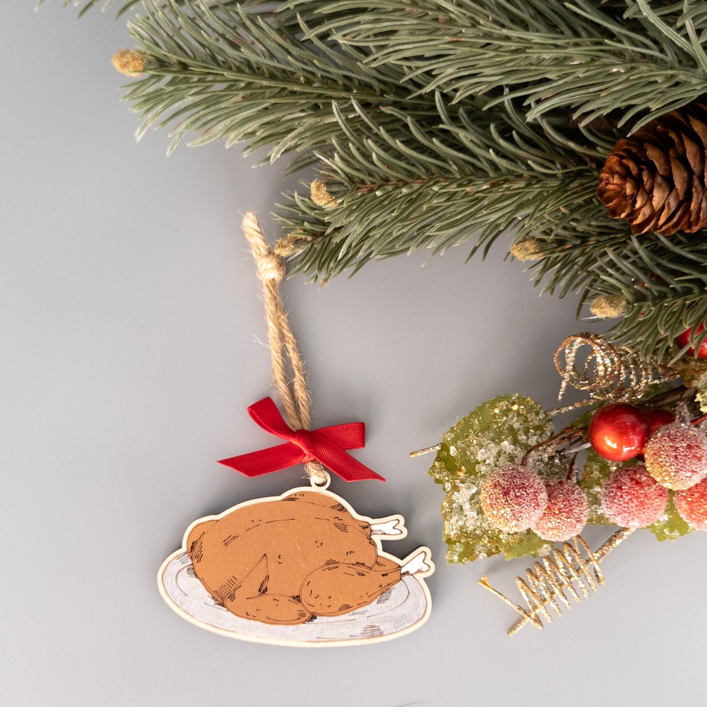 Turkey Christmas Tree Ornaments - Christmas Turkey Ornaments - Fun Ornaments - Food Ornaments