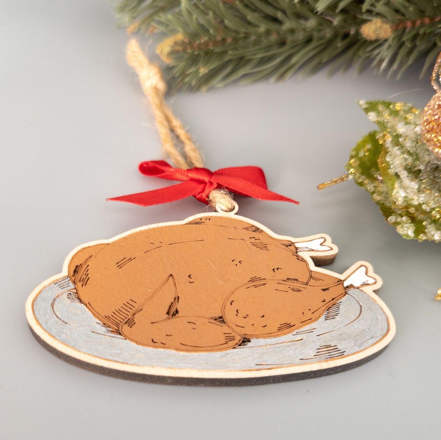 Turkey Christmas Tree Ornaments - Christmas Turkey Ornaments - Fun Ornaments - Food Ornaments