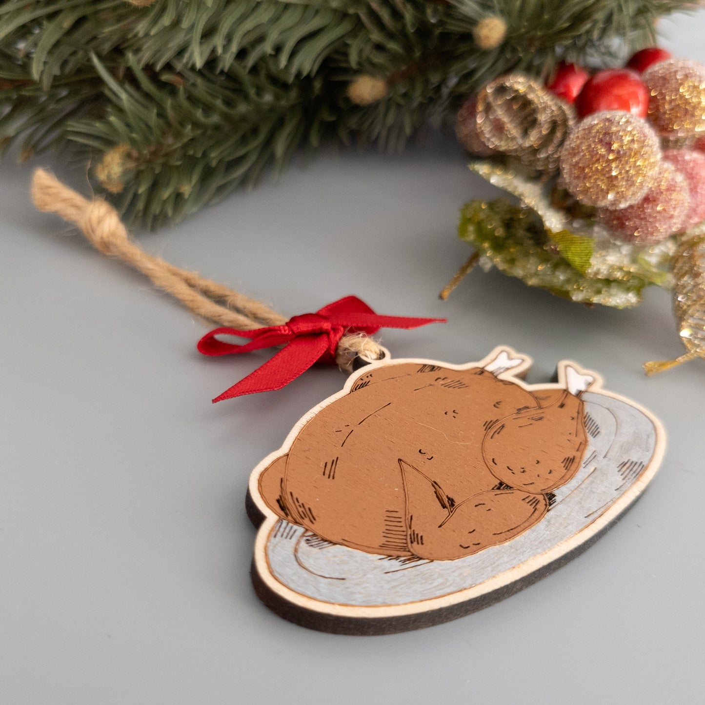 Turkey Christmas Tree Ornaments - Christmas Turkey Ornaments - Fun Ornaments - Food Ornaments