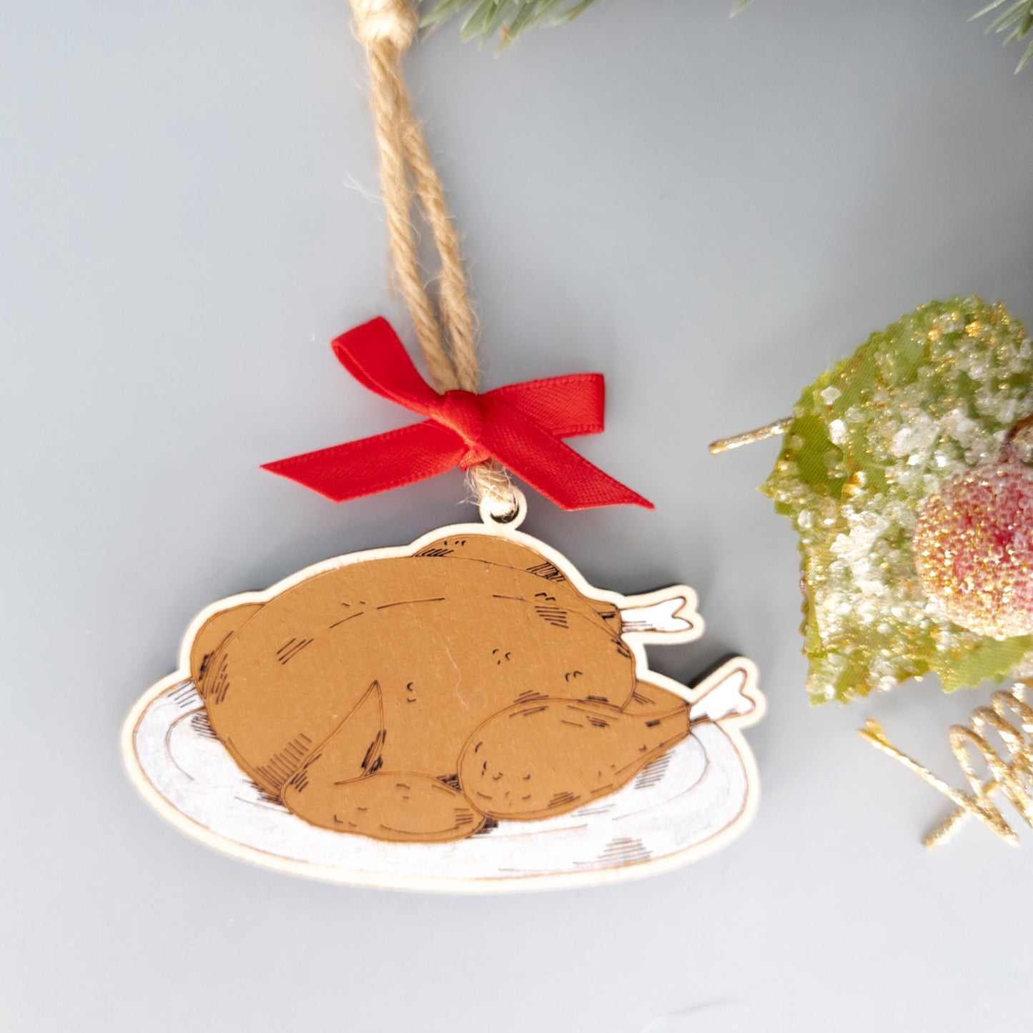 Turkey Christmas Tree Ornaments - Christmas Turkey Ornaments - Fun Ornaments - Food Ornaments