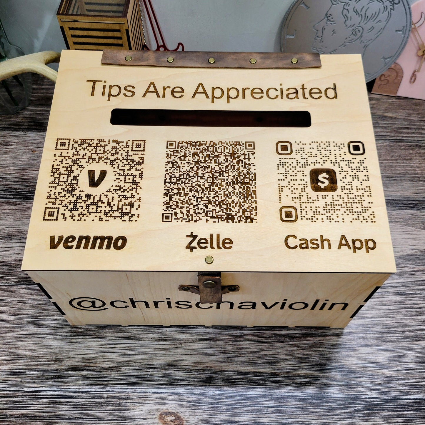 Large QR Code Tip Box - Busking Box - Musician Tip Box - Gig Box - QR Code Payment Sign - Band Tip Box - Qr code tips