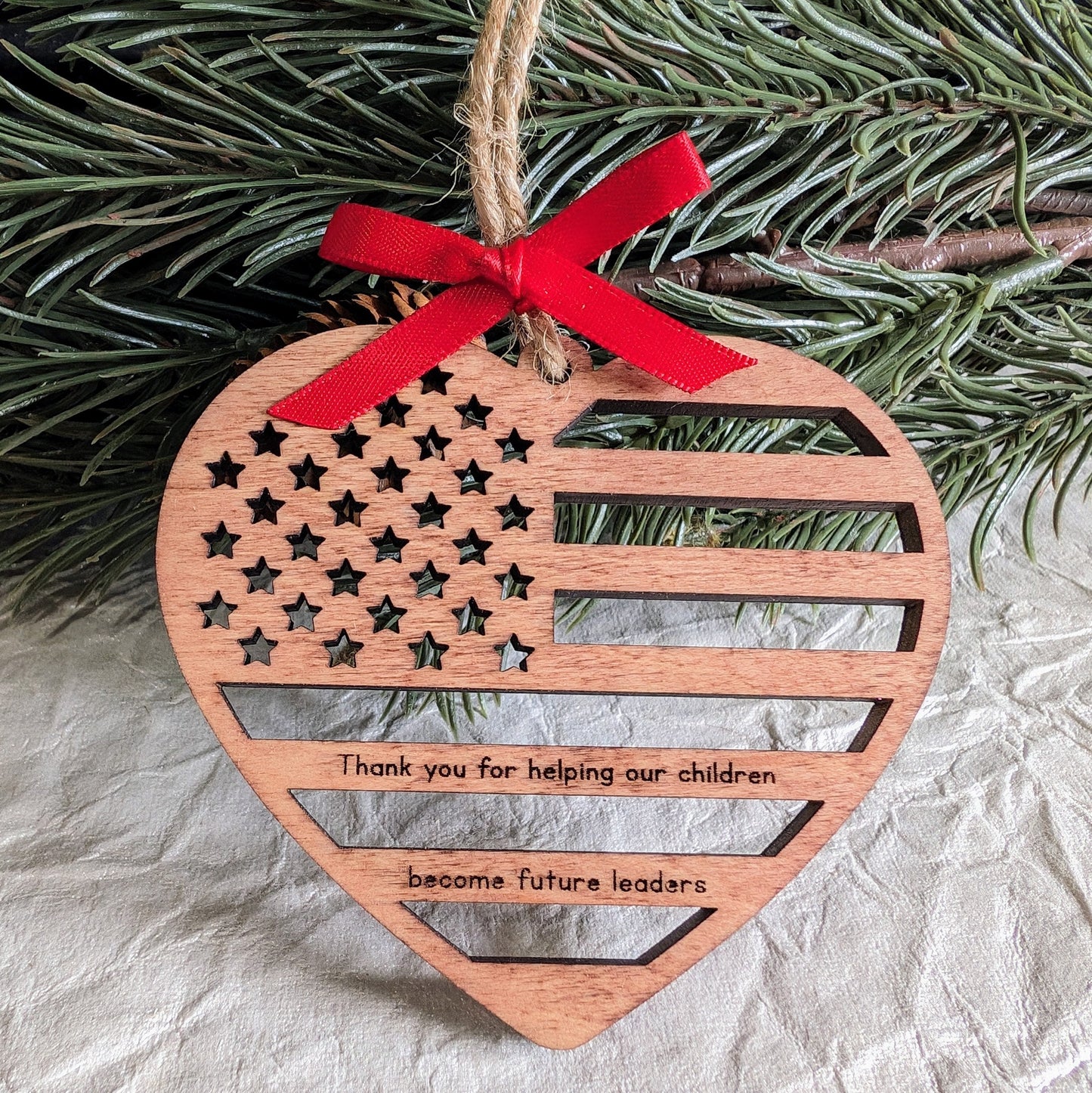 Patriotic Teacher Leadership Ornament Gift - Teacher Gift - Christmas Gift for Troop Leader Scouts Teacher Counselor School Staff
