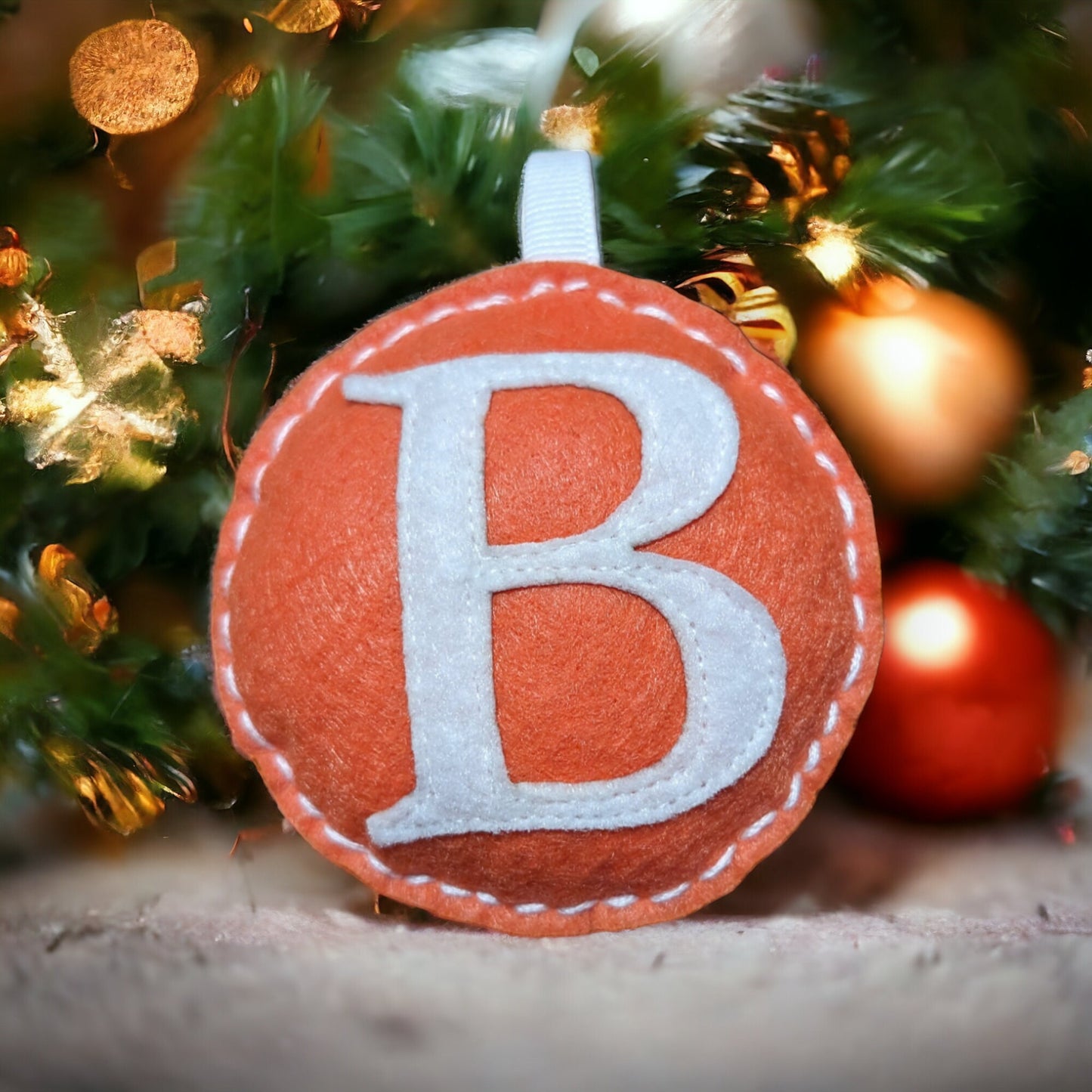 Custom Embroidered Monogram Initial Christmas Ornament - Heirloom Christmas Ornament - Custom Name Ornament - Rainbow Embroidered Monogram