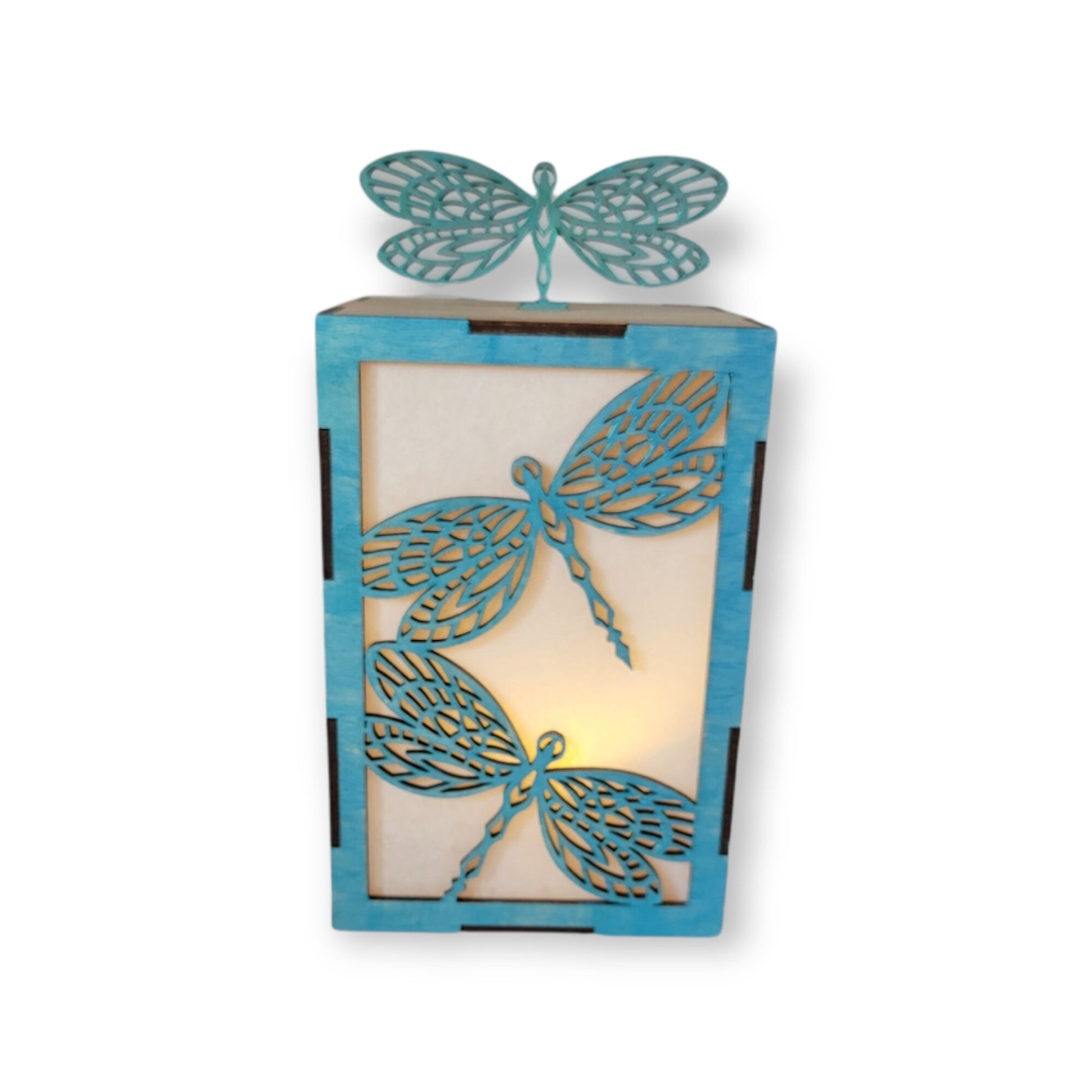 Dragonfly Votive Lantern - Candle Holder Lantern - Dragonfly Cut Out - Wedding Lantern - Wedding Decor - Lounge Decor Lantern