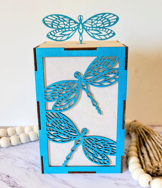 Dragonfly Votive Lantern - Candle Holder Lantern - Dragonfly Cut Out - Wedding Lantern - Wedding Decor - Lounge Decor Lantern