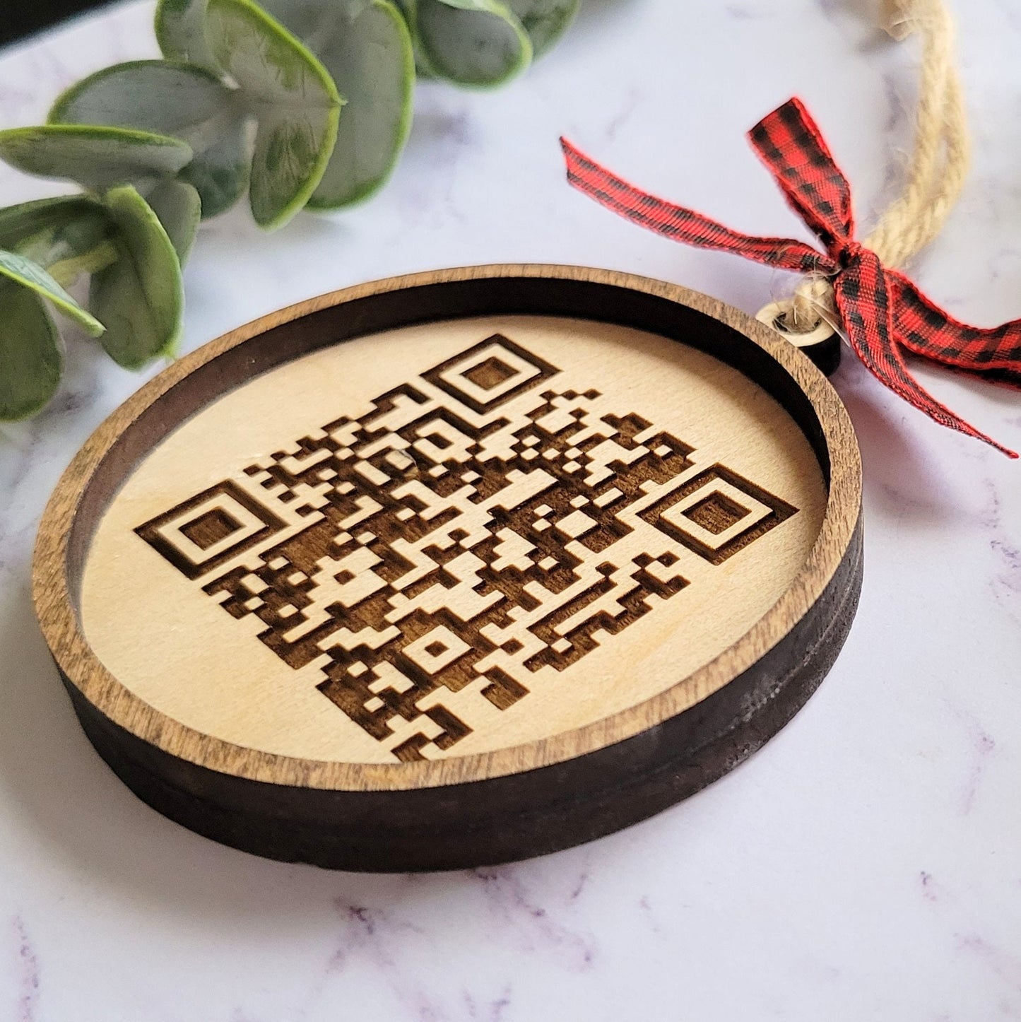 Custom QR Code Christmas Tree Ornament