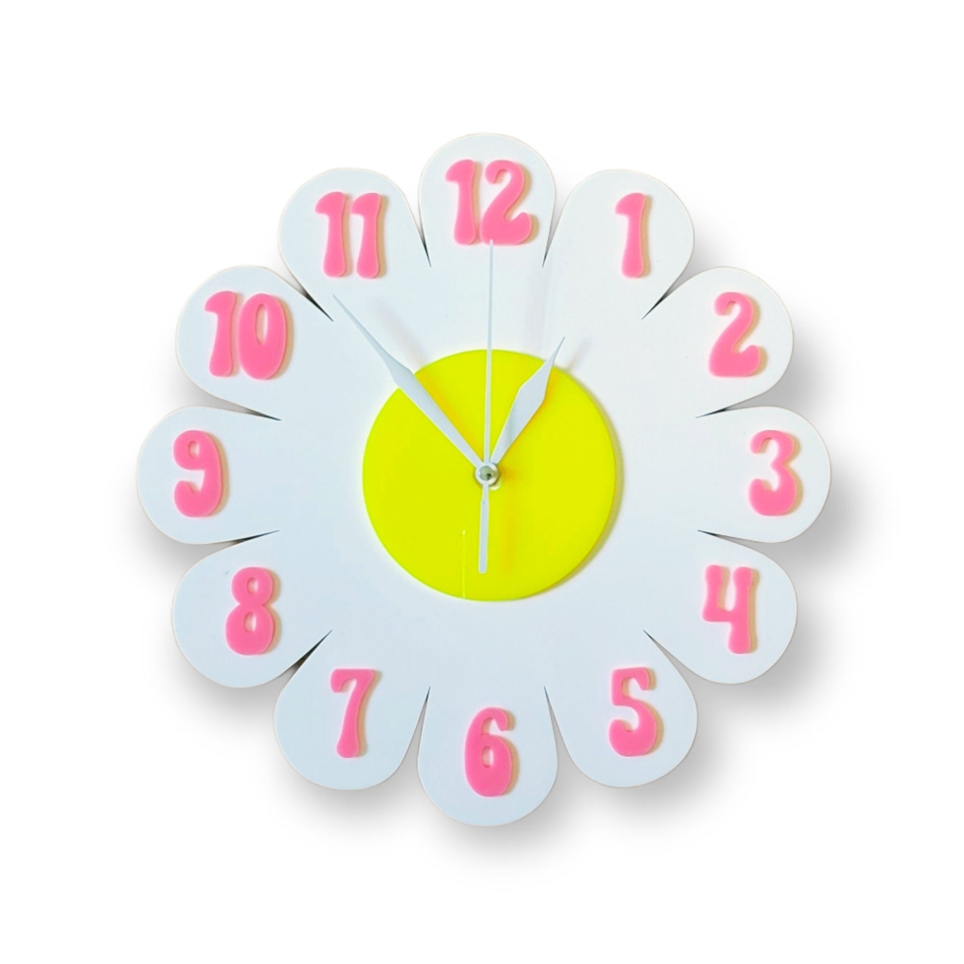 White Daisy Wall Clock