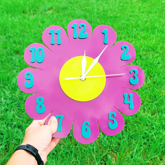 Purple Daisy Wall Clock
