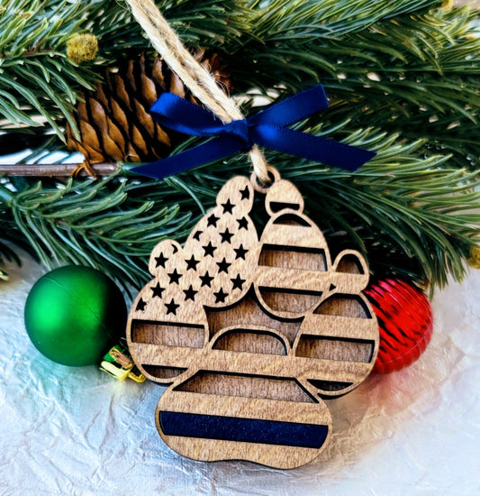 Police K9 Officer Christmas Ornament