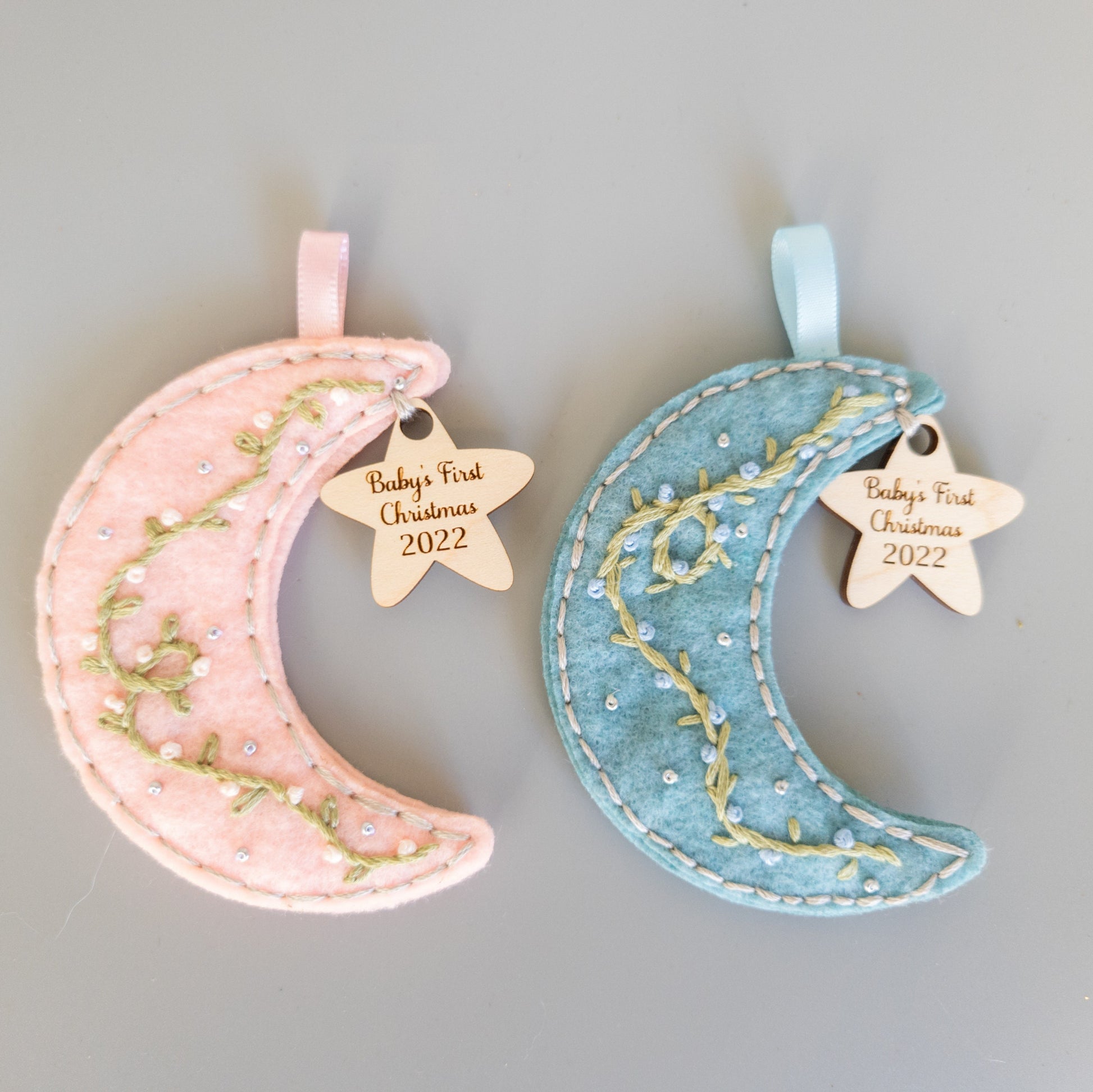 Custom Embroidered Babys First Christmas Ornament