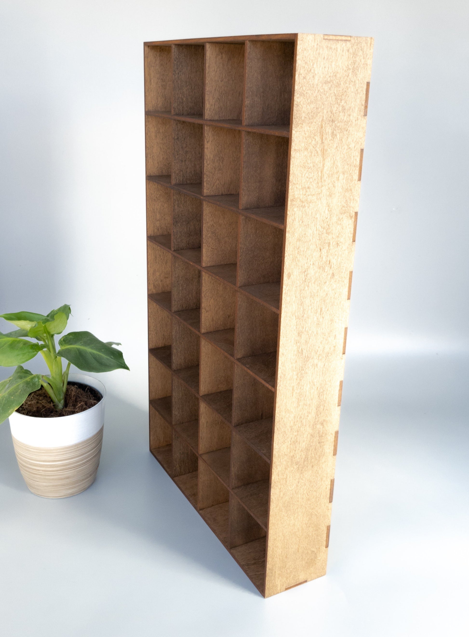 28 Compartment Wooden Display Shelf - 2.5x2.5 - Trinket Shelf - Curio Cabinet