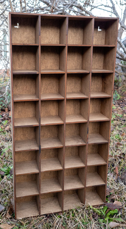 32 Compartment Wooden Display Shelf 3"x3"