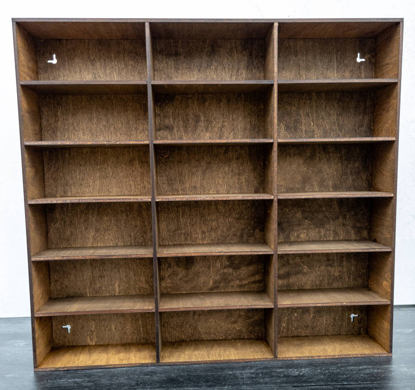 18 Compartment Wooden Display Shelf - 6.75x3 - Trinket Shelf - Curio Cabinet