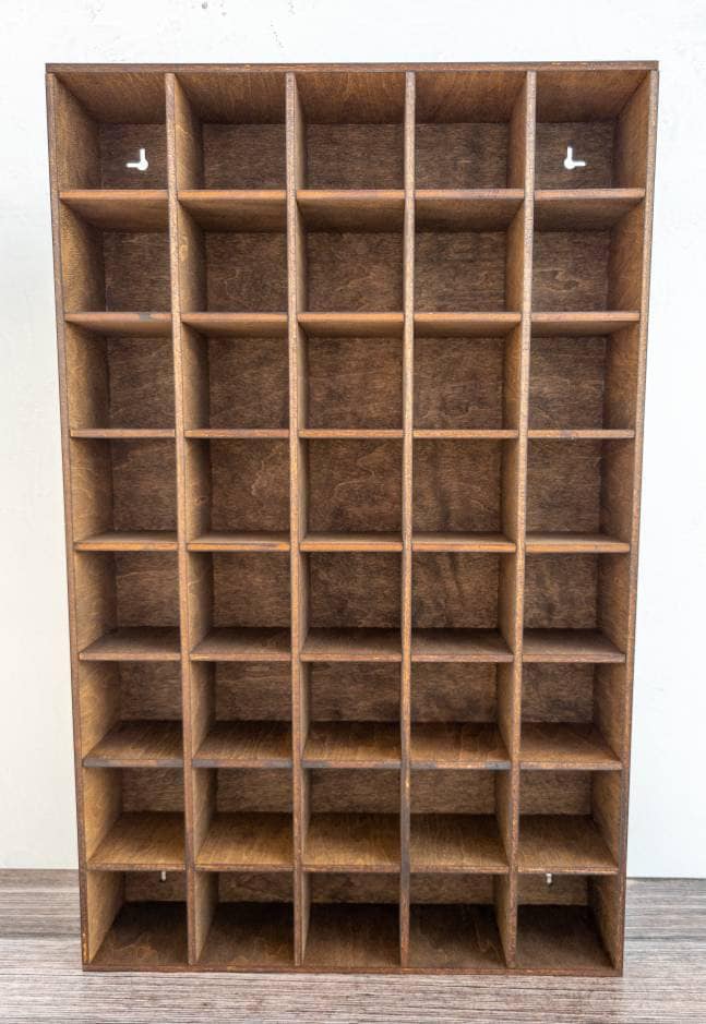 40 Compartment Wooden Shelf 2.5"x2.5"