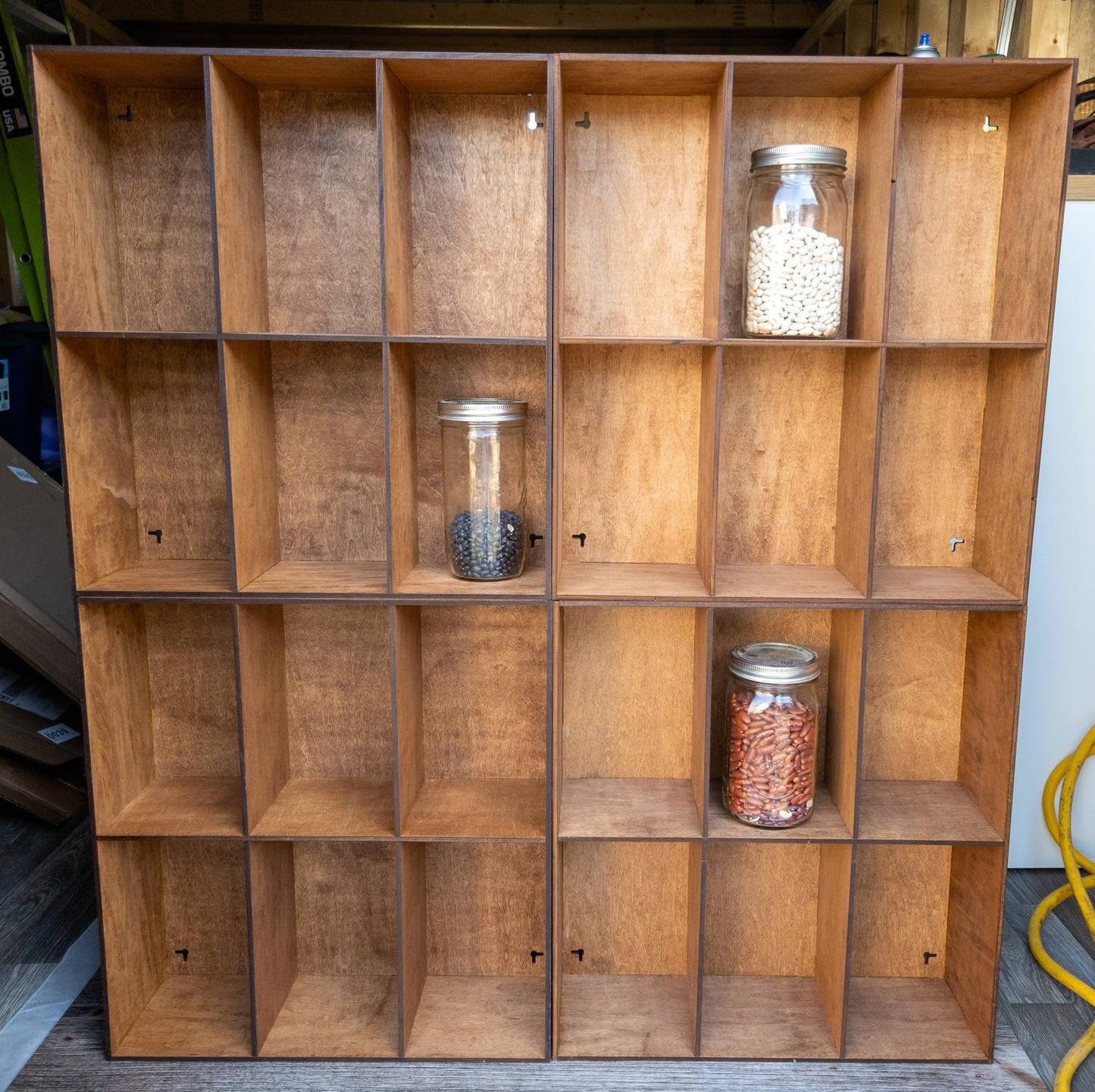 6 Compartment Wooden Display Shelf 9"x5.5"