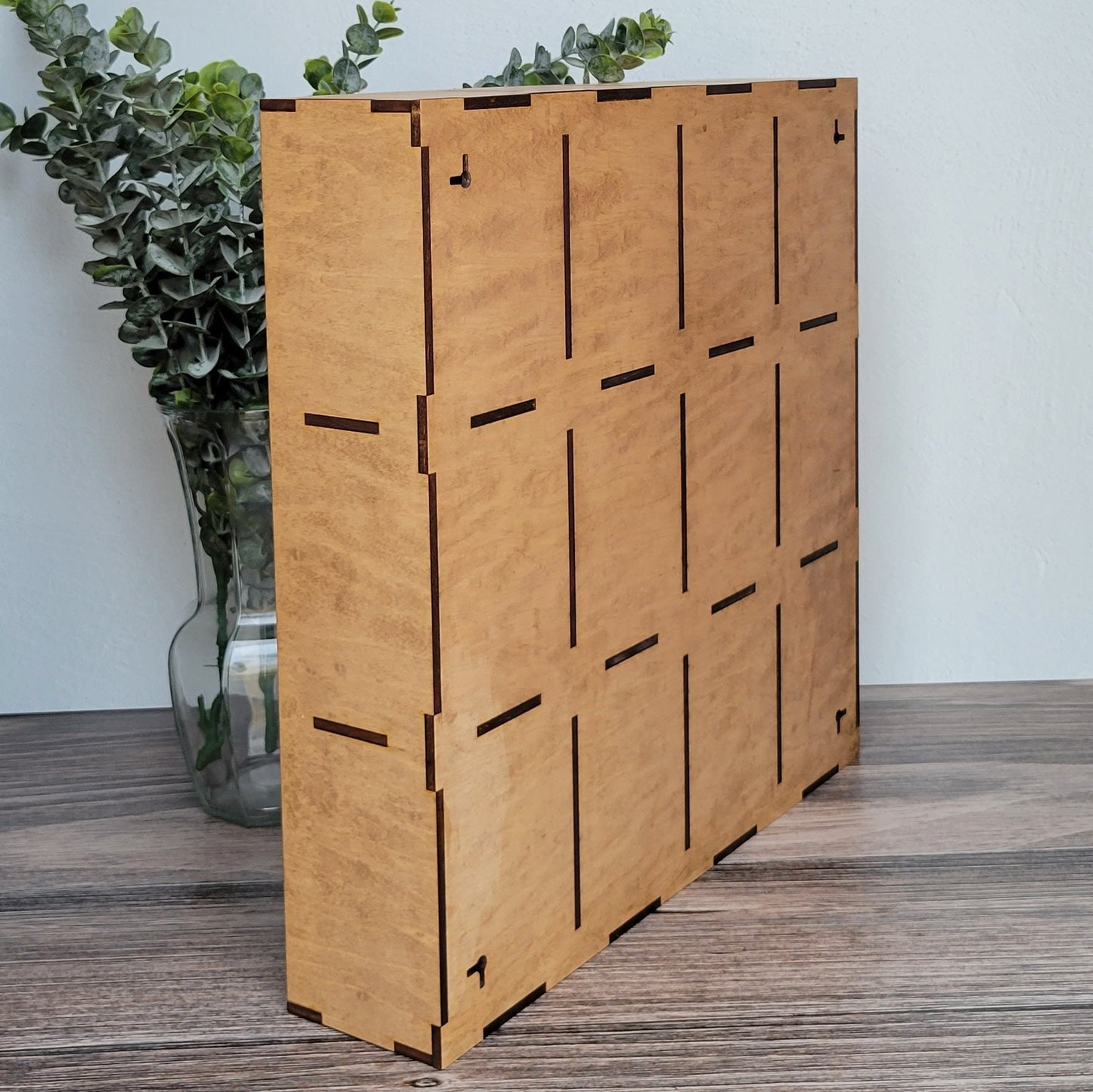 12 Compartment Wooden Display Shelf - 3.75x5 - Trinket Shelf - Curio Cabinet